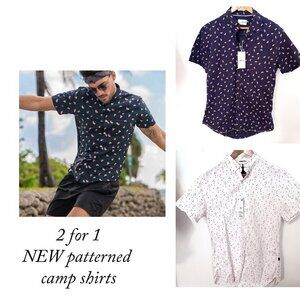 Men's patterned Camp Shirts 1 Watermellon/ 1 Chili Pepper Size Small